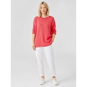Eileen Fisher Peruvian Cotton Blend Sweater Top Small Resort Workwear